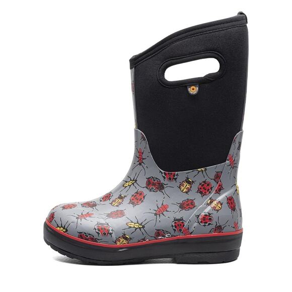 Bogs Kids Boots in Black and Red with Ladybug Print - Picture 1 of 2